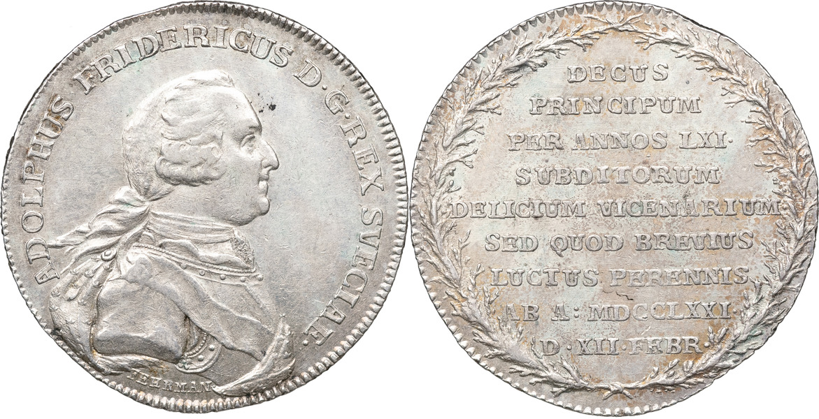 ADOLF FREDRIK (1751-1771). STOCKHOLM. 2 mark 1771.