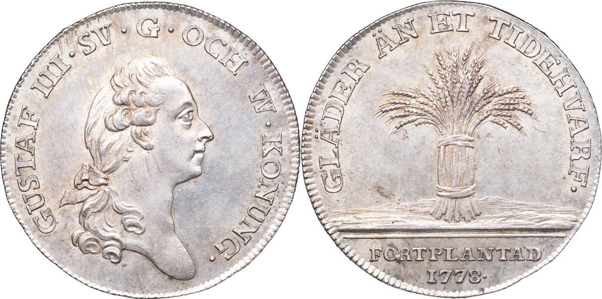 GUSTAV III (1771-1792). STOCKHOLM. 1/3 riksdaler 1778.