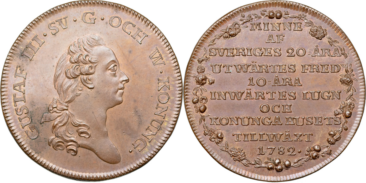 GUSTAV III (1771-1792). STOCKHOLM. 1/3 riksdaler 1782.