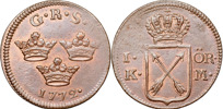 GUSTAV III (1771-1792). AVESTA. Öre KM 1772.