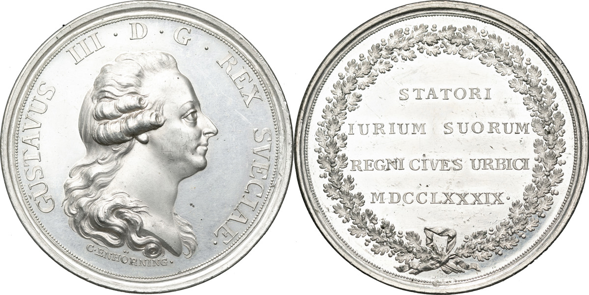GUSTAV III (1771-1792). Borgerskapets privilegier stadfästs 1789. Av C.