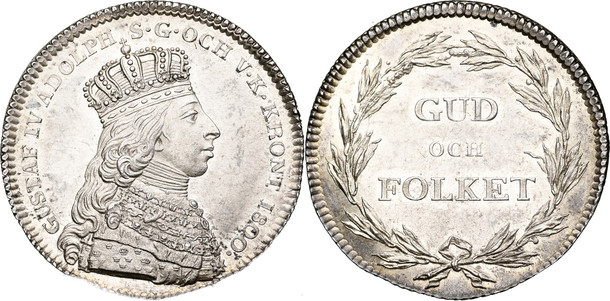 GUSTAV IV ADOLF (1792-1809). STOCKHOLM. 1/3 riksdaler 1800.