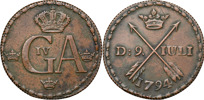 GUSTAV IV ADOLF (1792-1809). AVESTA. 1/2 skilling 1794.