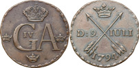 GUSTAV IV ADOLF (1792-1809). AVESTA. 1/2 skilling 1794.