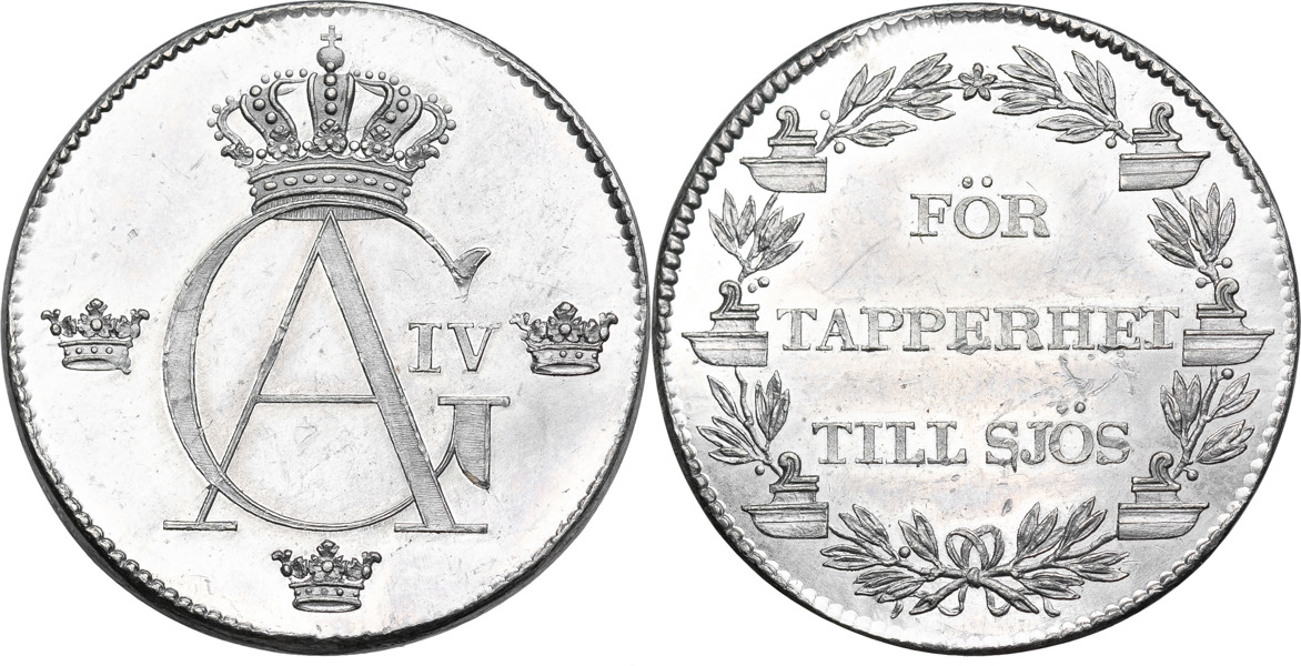 GUSTAV IV ADOLF (1792-1809). För tapperhet till sjöss.