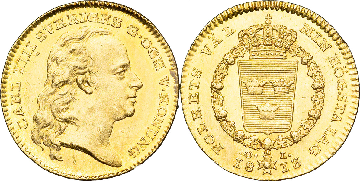 KARL XIII (1809-1818). STOCKHOLM. Dukat 1813.