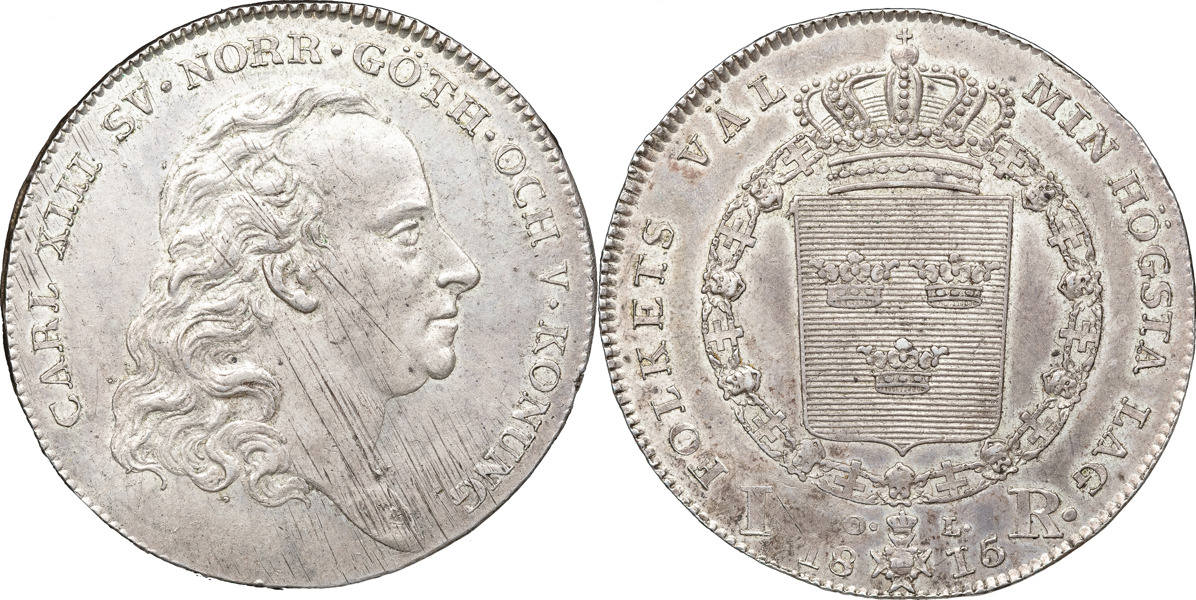 KARL XIII (1809-1818). STOCKHOLM. Rikdaler 1815.