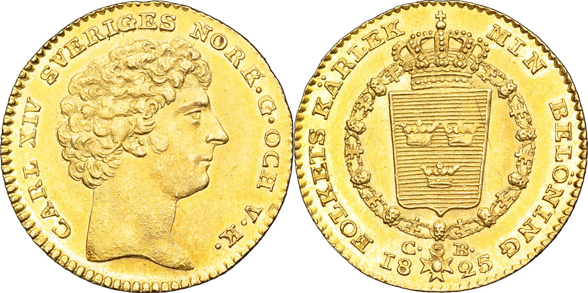 KARL XIV JOHAN (1818-1844). STOCKHOLM. Dukat 1825.