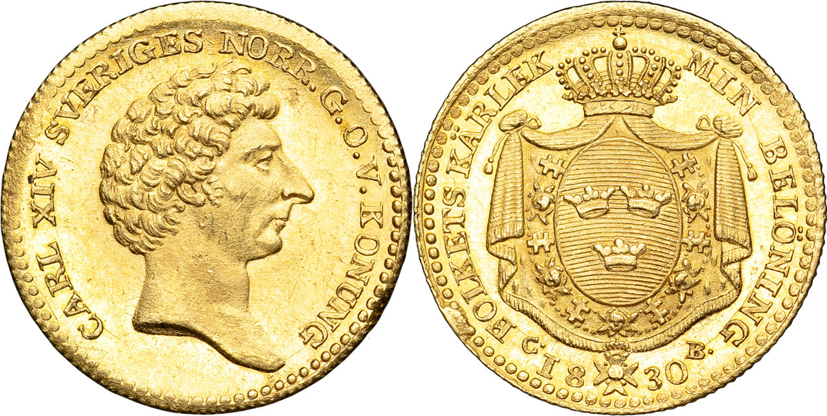 KARL XIV JOHAN (1818-1844). STOCKHOLM. Dukat 1830.