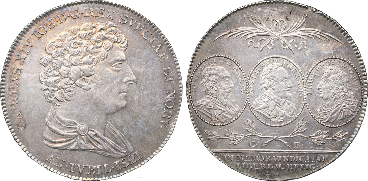 KARL XIV JOHAN (1818-1844). STOCKHOLM. Riksdaler 1821 (präglad 1825).