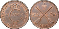 KARL XIV JOHAN (1818-1844). AVESTA. 1/2 skilling 1821.