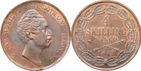 OSKAR I (1844-1859). 4 skilling banco 1849.