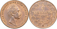 OSKAR I (1844-1859). 4 skilling banco 1851.