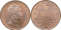 OSKAR I (1844-1859). 2 skilling banco 1844.