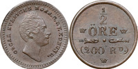 OSKAR I (1844-1859). Provmynt för 1/2 öre (1853/54).