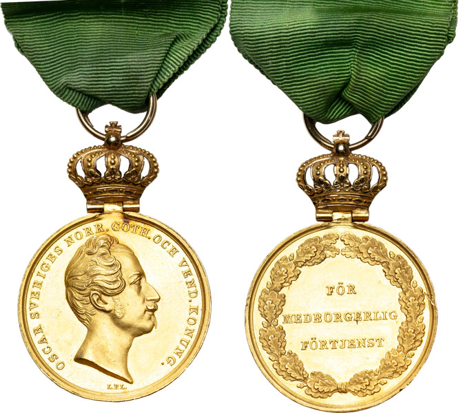 OSKAR I (1844-1859). För medborgerlig förtjänst.