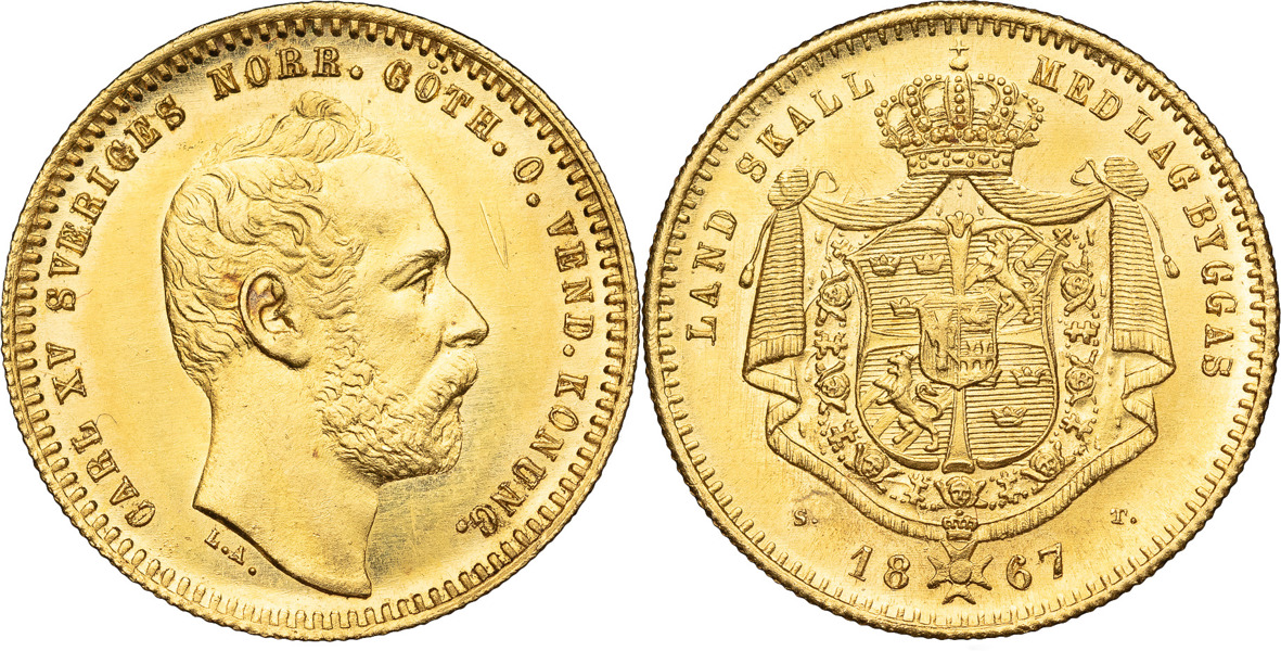 KARL XV (1859-1872). Dukat 1867.