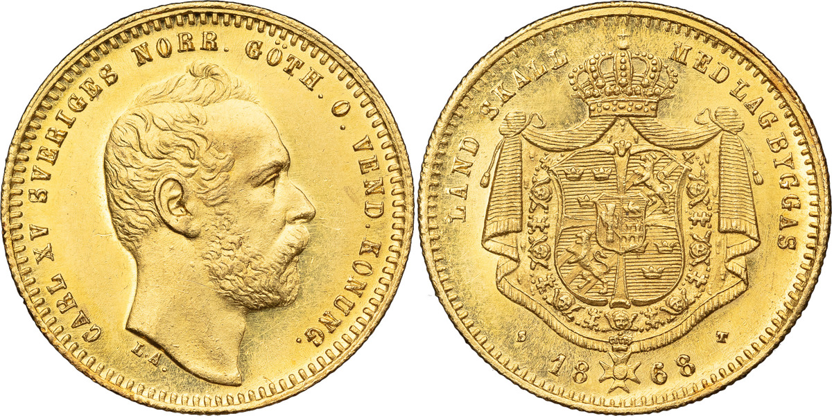 KARL XV (1859-1872). Dukat 1868.