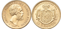 OSKAR II (1872-1907). 10 kronor 1883. Vriden ca 30 grader.
