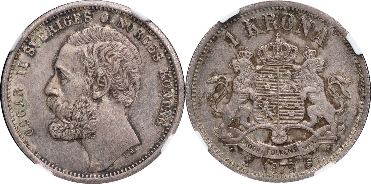 OSKAR II (1872-1907). Krona 1875.
