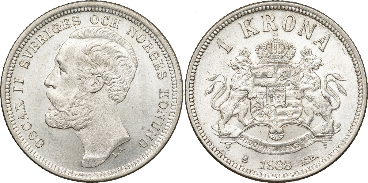 OSKAR II (1872-1907). Krona 1888.
