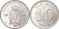 OSKAR II (1872-1907). 10 öre 1880. Längre valspråk.