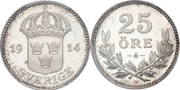 GUSTAV V (1907-1950). 25 öre 1914.