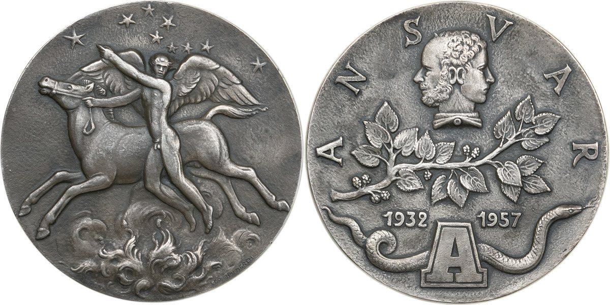 GUSTAV VI ADOLF (1950-1973). Försäkringsaktiebolaget Ansvars 25-årsjubileum. Av Leo Holmgren.