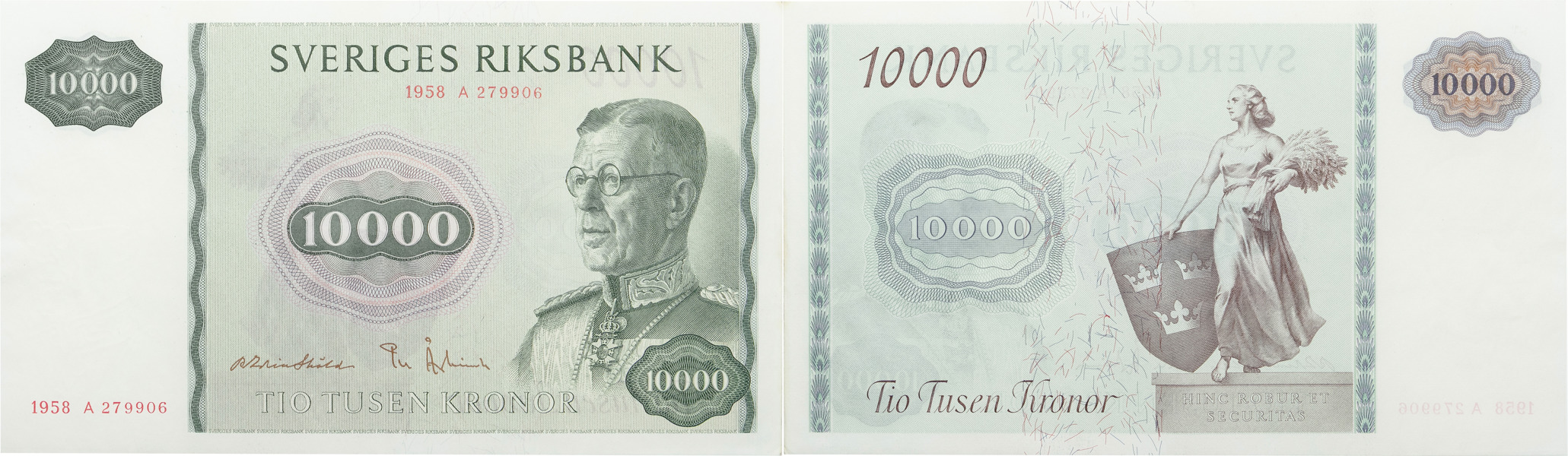 10 000 kronor 1958. A 279906.