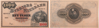 1 000 kronor 1921. R,96816.