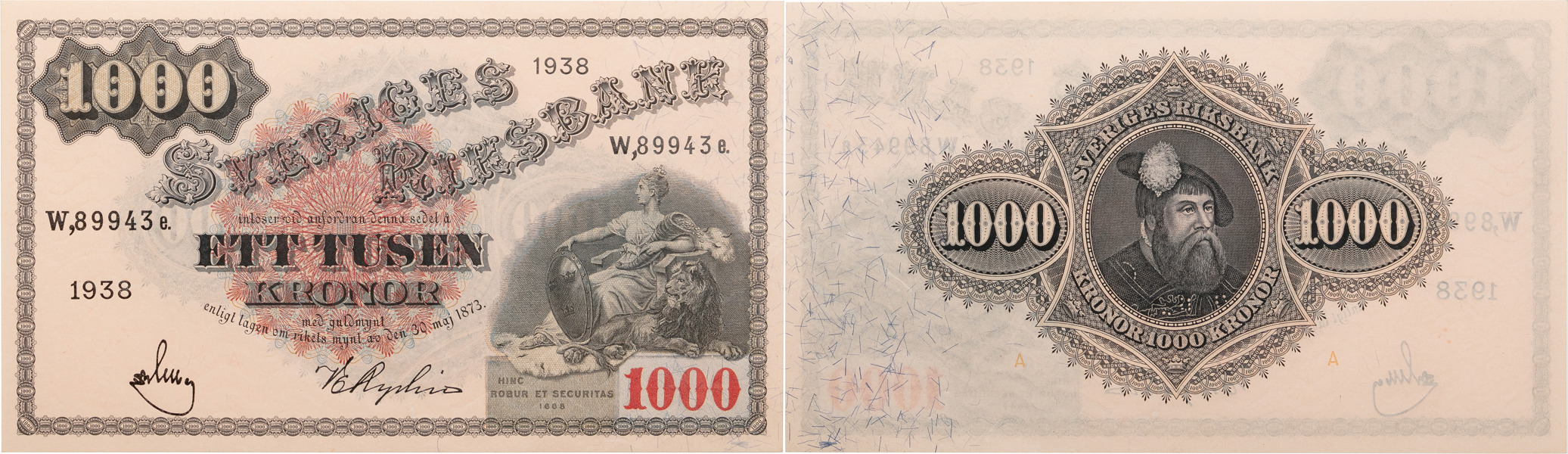 1 000 kronor 1938. W,89943e.