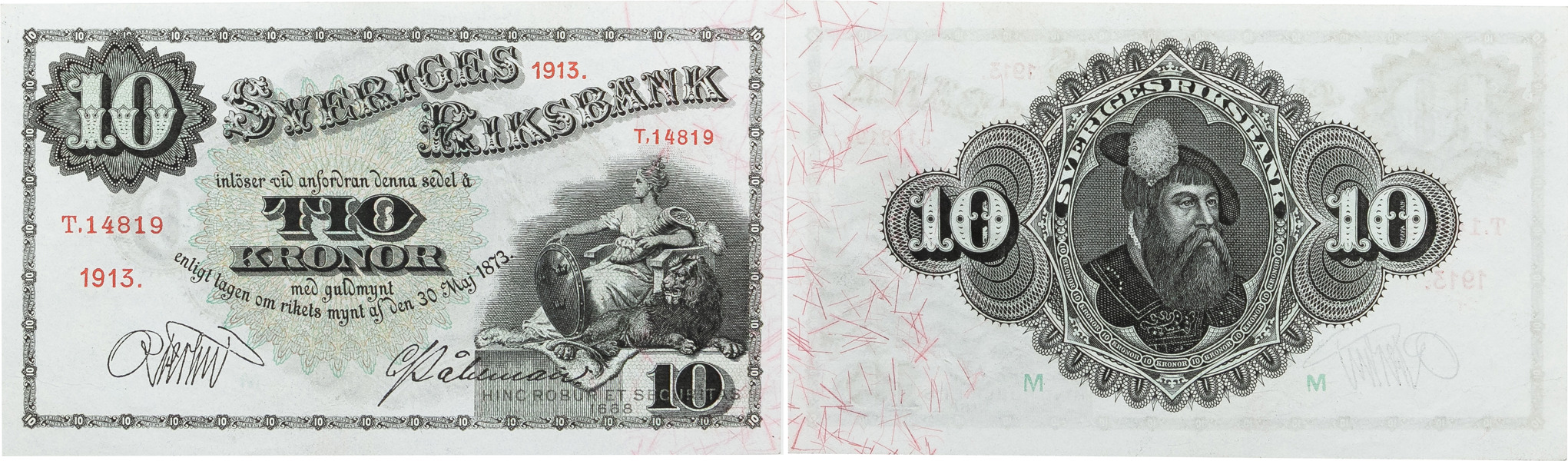 10 kronor 1913. T,14819.