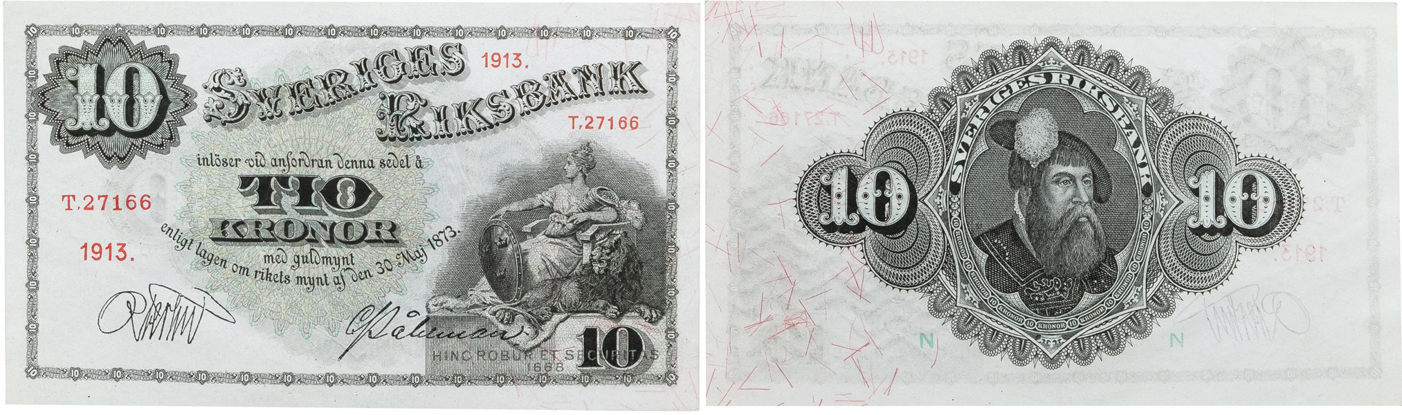 10 kronor 1913. T,27166.
