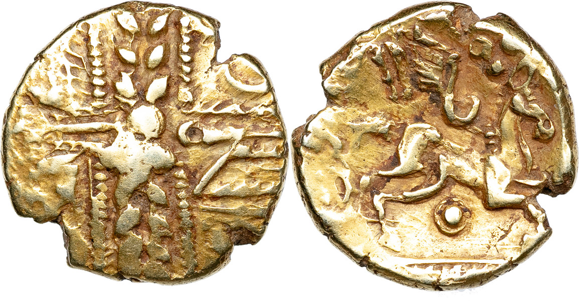 CELTIC COINS OF BRITAIN. THE CATUVELLAUNI (second half of first century B.C.). AV stater.