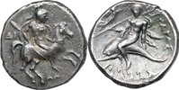 GREEK COINS. ITALY. CALABRIA, TARAS (272-240 B.C.). AR didrachm. 