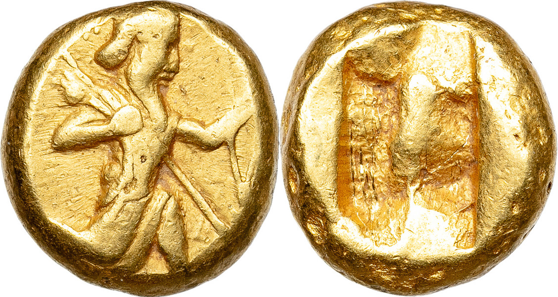 GREEK COINS. LYDIA. KINGDOM OF LYDIA. Under Persian Rule. Darius I (521-482 B.C.). AV stater.