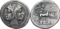 Roman Republic. PRE-DENARIUS COINAGE (280-211 B.C.). AR quadrigatus-didrachm. 