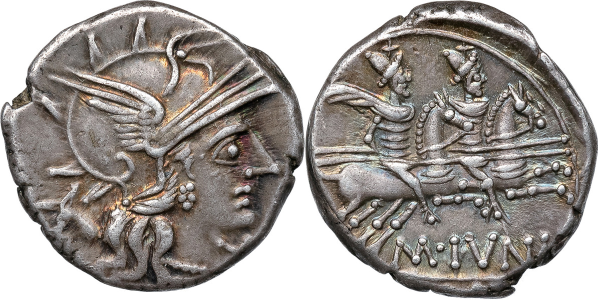 Roman Republic. M. JUNIUS SILANUS (145 B.C.). AR denarius.