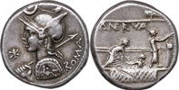 Roman Republic. P. LICINIUS NERVA (113-112 B.C.). AR denarius.