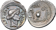 Roman Republic. JULIUS CAESAR (46 B.C.). AR denarius.