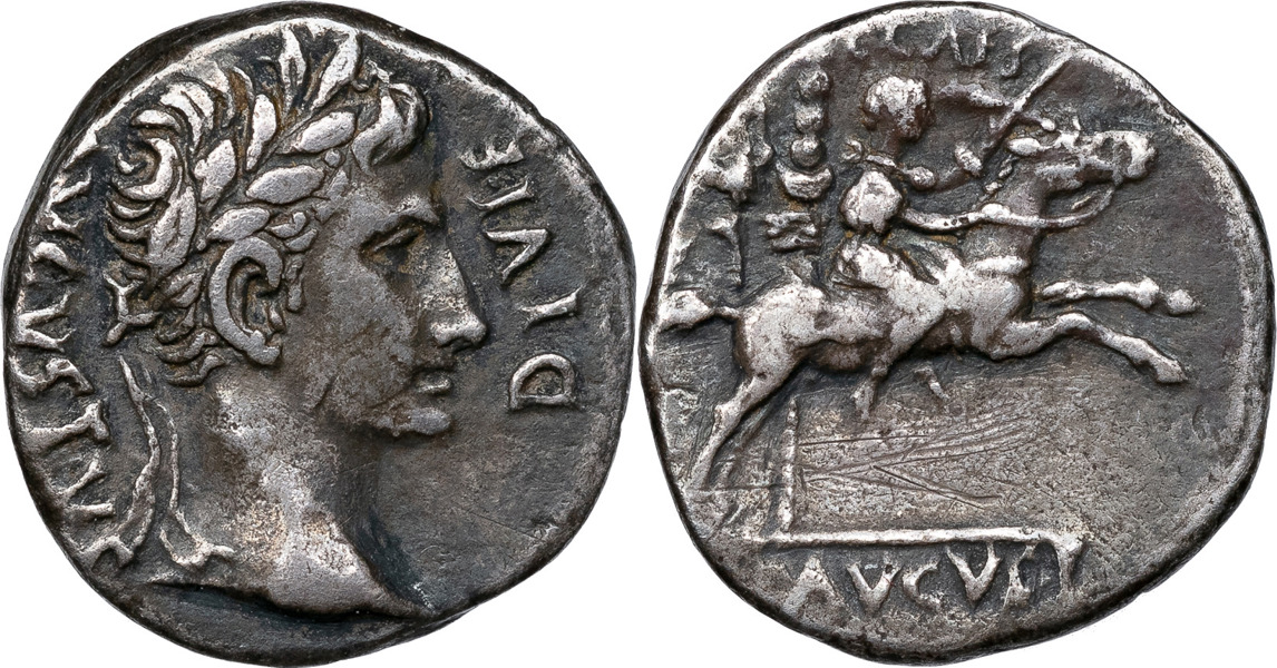 Roman Empire. AUGUSTUS (27 B.C.-A.D. 14). AR denarius.