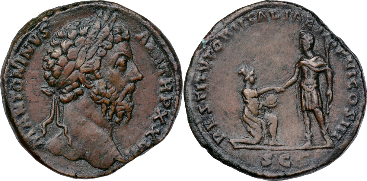 Roman Empire. MARCUS AURELIUS (A.D. 161-180). AE sestertius.