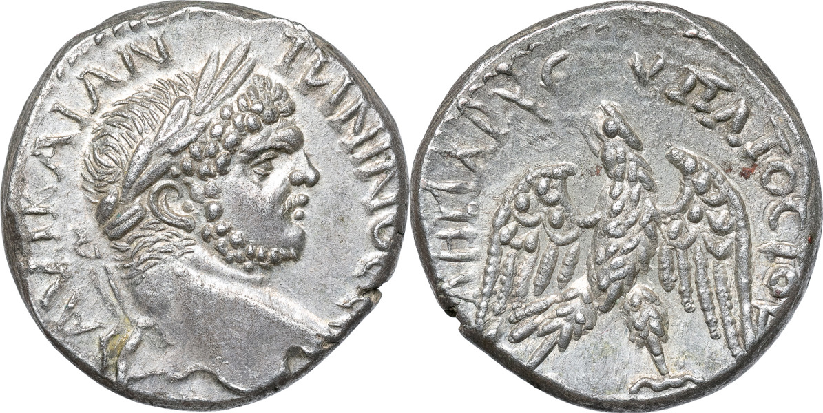 Roman Empire. CARACALLA, struck at Coele-Syria, Damascus (A.D. 215-217). AR tetradrachm.