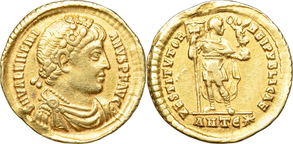 Roman Empire. VALENTINIAN I (A.D. 364-375). AV solidus.