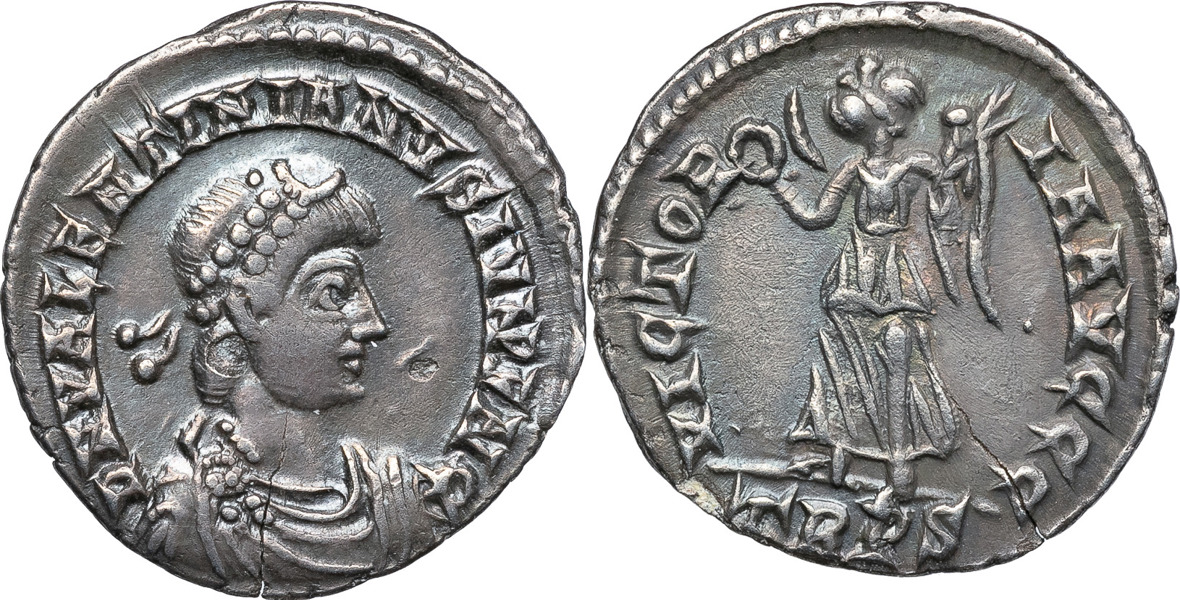 Roman Empire. VALENTINIAN II (A.D. 375-383). AR siliqua.