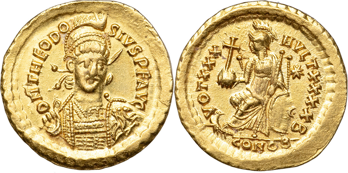 Roman Empire. THEODOSIUS II (A.D. 402- 450). AV solidus.