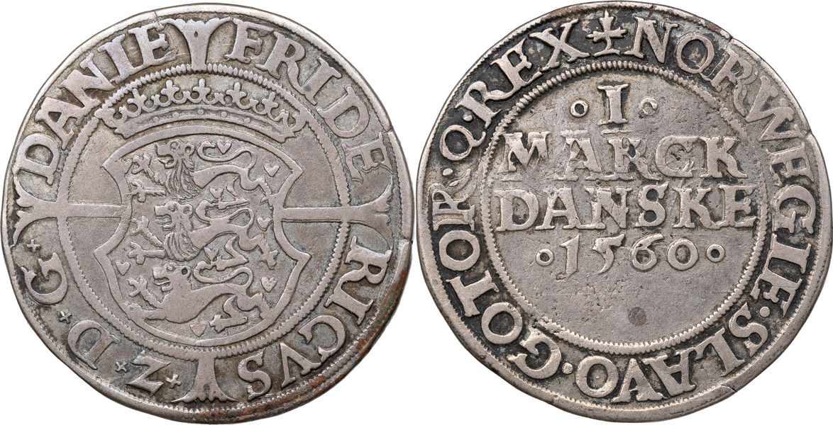 DANMARK / DENMARK. Frederik II (1559-1588). Mark 1560.