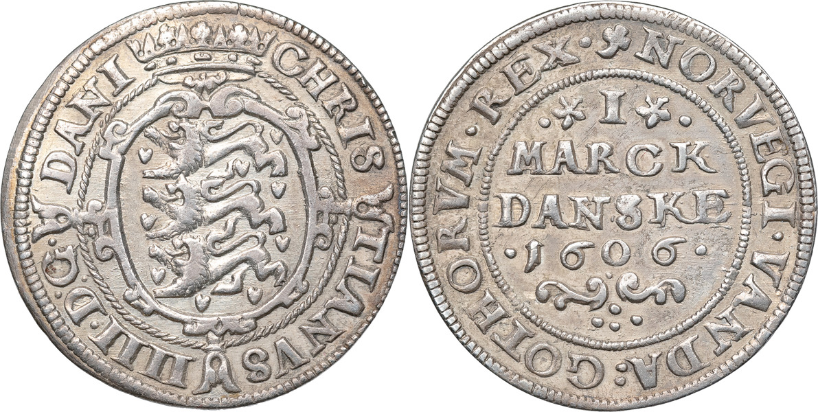 DANMARK / DENMARK. Christian IV (1588–1648). Mark 1606.