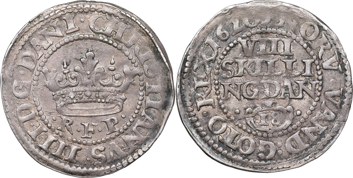 DANMARK / DENMARK. Christian IV (1588–1648). 8 skilling 1620.