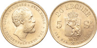 NORGE / NORWAY. Oskar II (1872-1905). 20 kroner 1875.
